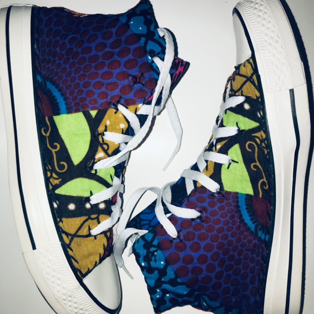 Converse Chuck Taylor All Star African Kente Cloth Sneakers Women’s 7.5 BHM - Picture 3 of 11
